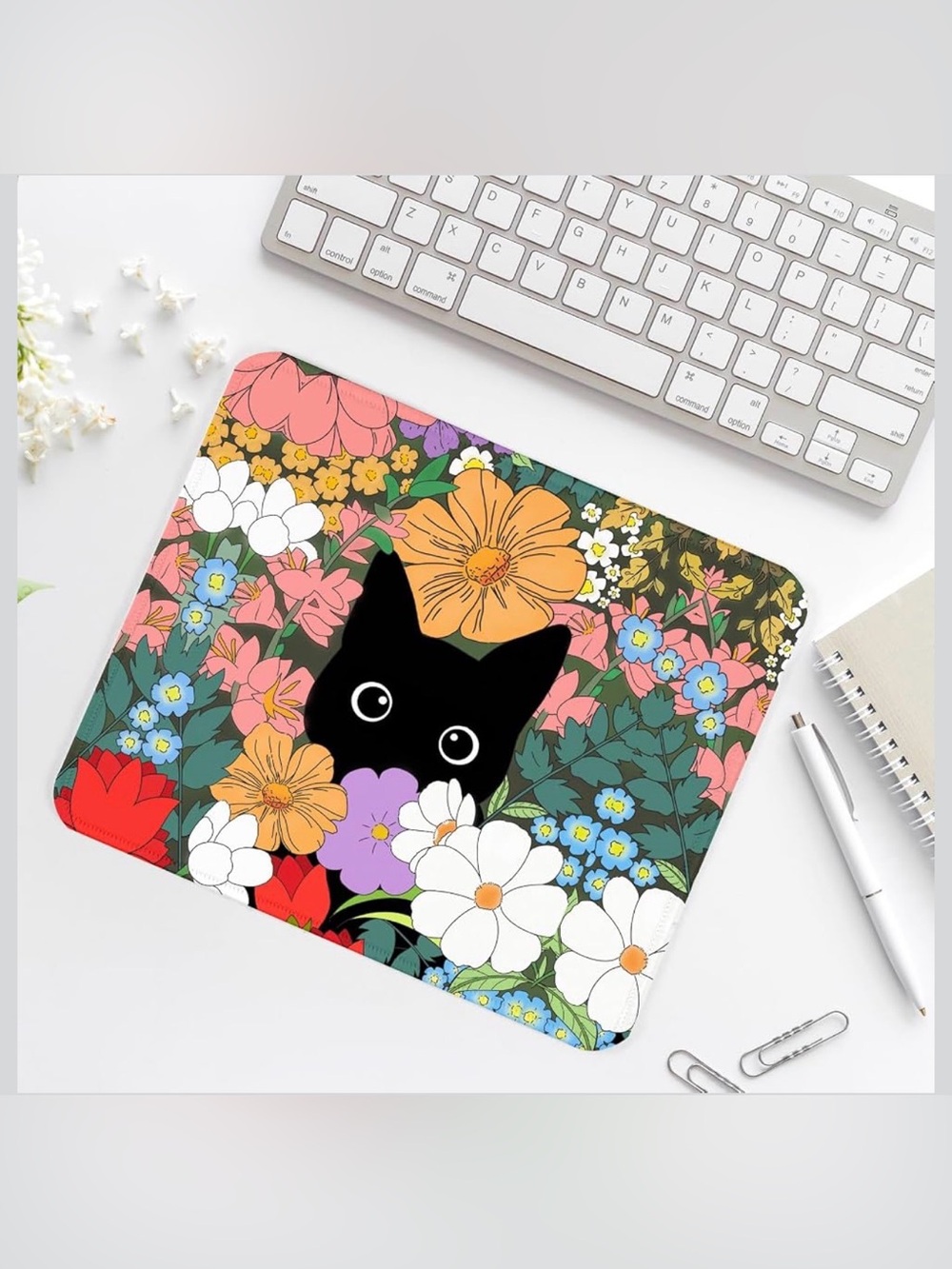 ✴️New✴️Black Cat Floral Mouse Pad
